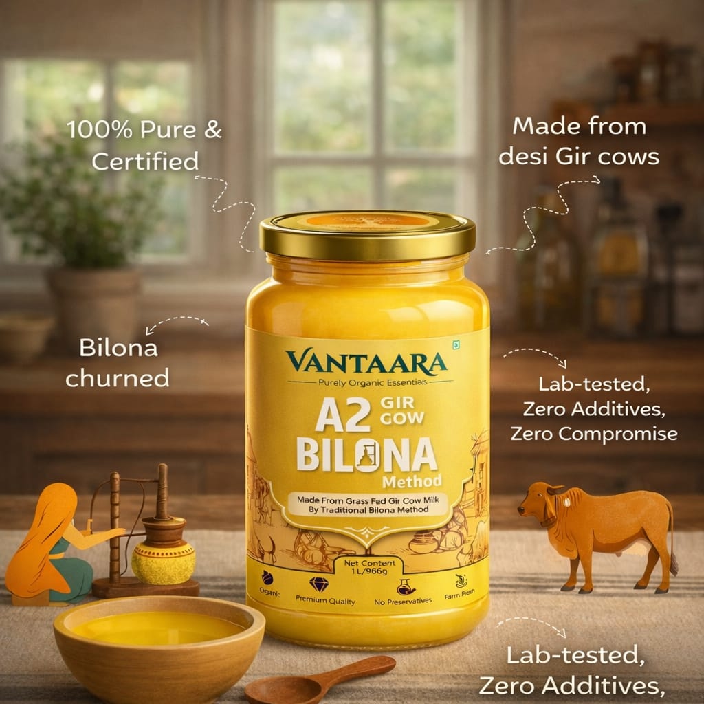 A2 Gir Cow Ghee Double Pack 1000ML +1000Ml